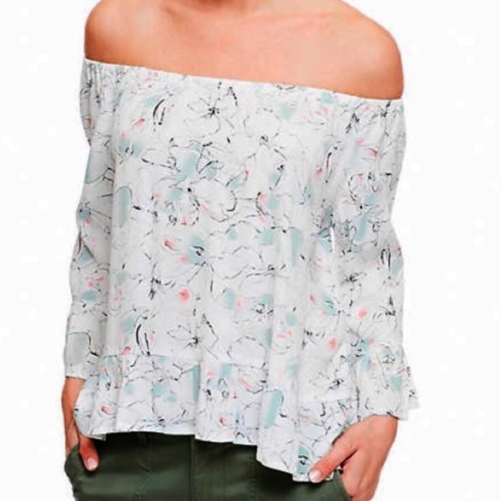 Sanctuary and green floral peasant top S